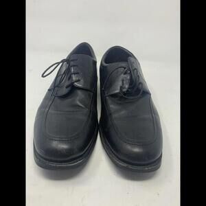 MENS JOHNSTON & MURPHY BLACK ATCHISON MOC TOE DRESS SHOES   SIZE 11M 20-2125